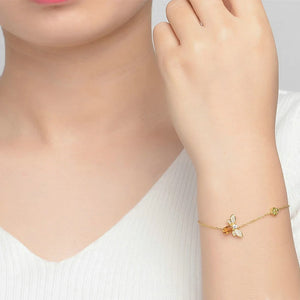 Women's 100% 925 Sterling Silver Citrine Geometric Bracelet