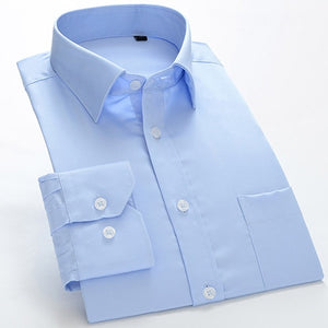 Men's 100% Cotton Square Collar Single Breasted Formal Shirt