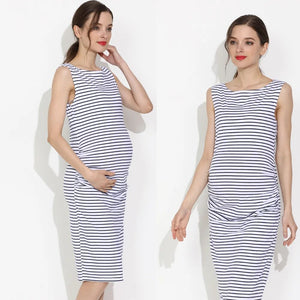 Women's Spandex Sleeveless Striped Pattern Casual Maternity Dress