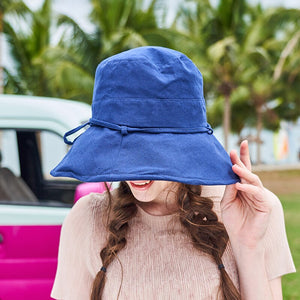 Women's Polyester Solid Pattern Casual Wear Anti-UV Bucket Hats
