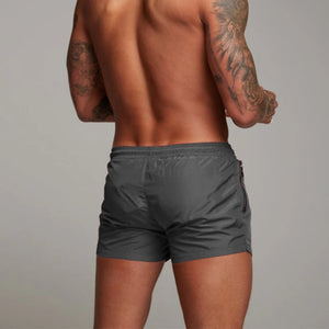 Men's Polyester Drawstring Closure Solid Pattern Swimwear Shorts