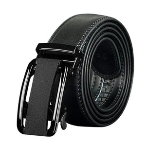 Men's Cowskin Automatic Metal Buckle Solid Pattern Strap Belts