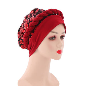 Women's Arabian Polyester Head Wrap Printed Pattern Turban Hijabs