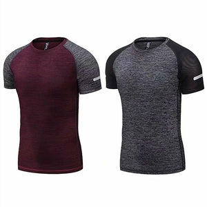 Men's Polyester Short Sleeve Pullover Closure Casual T-Shirt