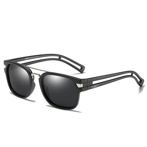 Men's Plastic Frame Polarized Square Shaped Vintage Sunglasses