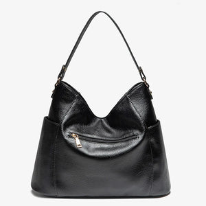 Women's PU Zipper Closure Solid Pattern Trendy Shoulder Bags