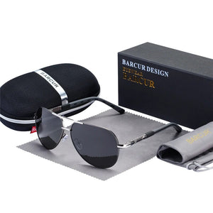 Men's Stainless Steel Frame TAC Lenses Oval Luxury Sunglasses
