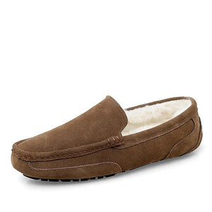Men's Genuine Leather Square Toe Slip-On Closure Casual Shoes