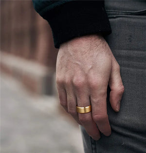 Men's 100% Titanium Geometric Pattern Trendy Wedding Party Ring