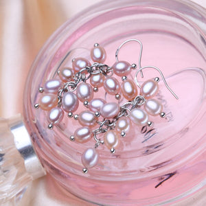 Women's 100% 925 Sterling Silver Freshwater Pearl Drop Earrings