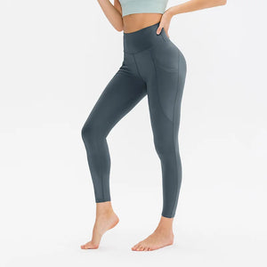 Women's Polyester High Elastic Waist Solid Pattern Yoga Leggings