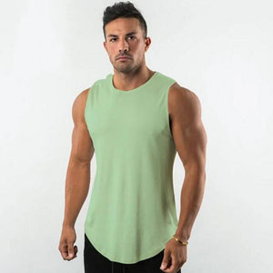 Men's Cotton Sleeveless Gym Fitness Running Workout Plain Tops