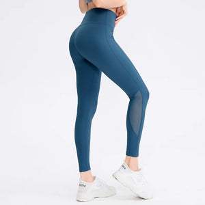 Women's Polyester High Elastic Waist Solid Push UP Sports Leggings