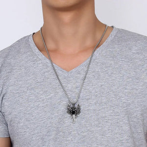 Men's Cubic Zirconia Stainless Steel Link Chain Geometric Necklace