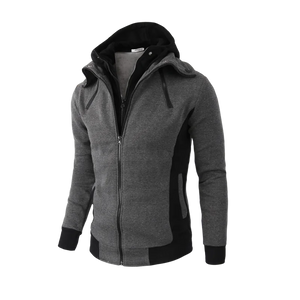Men's Cotton Full Sleeves Zipper Closure Hooded Casual Sweater