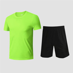 Men's Polyester Short Sleeve T-Shirt With Shorts Workout Set