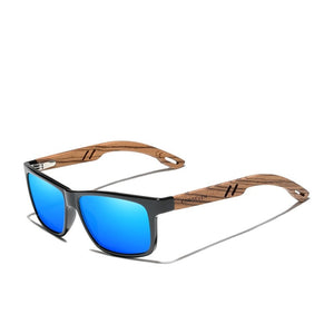 Men's Wooden Frame Polycarbonate Lens Classic UV400 Sunglasses