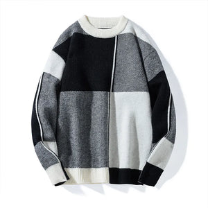 Men's Acrylic Full Sleeve Knitted Pattern Pullover Casual Sweater