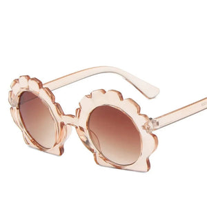 Kid's Girl Resin Frame Round Shaped UV400 Trendy Sunglasses