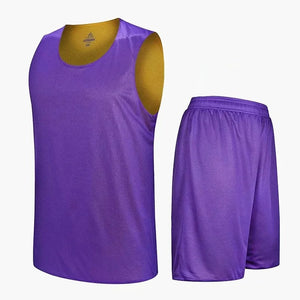Men's Polyester O-Neck Sleeveless Solid Breathable Sports Set