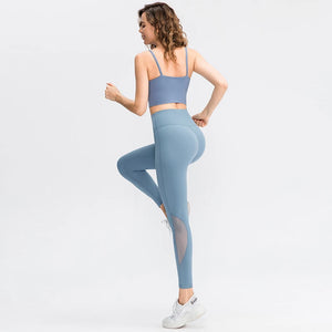 Women's Polyester High Elastic Waist Solid Push UP Sports Leggings