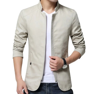 Men's Cotton Full Sleeve Zipper Closure Plain Pattern Jacket
