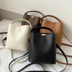 Women's PU Leather Shoulder Crossbody Solid Pattern Handbag