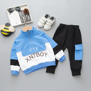 Kid's Boy Polyester Turtleneck Long Sleeve Printed Pattern Clothes