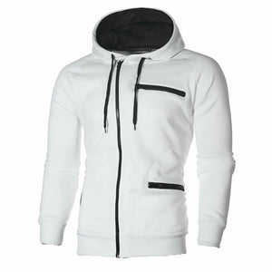 Men's Polyester Full Sleeves Zipper Closure Hooded Casual Jacket