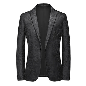 Men's Polyester Full Sleeve Single Breasted Closure Luxury Blazer