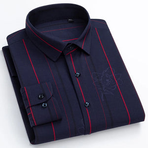 Men's Spandex Turndown Collar Full Sleeves Casual Wear Shirts