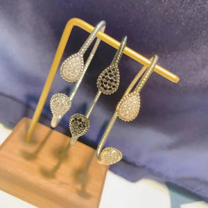 Women's Copper Cubic Zirconia Pave Setting Water Drop Bracelet