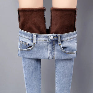 Women's Cotton High Elastic Waist Zipper Fly Closure Casual Pants