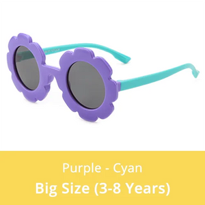 Kid's Acetate Frame Polycarbonate Lens Round Shaped Sunglasses