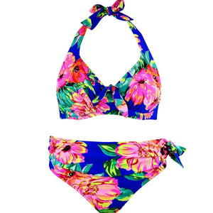 Women's Polyester Floral Pattern Swimwear Bathing Bikini Set