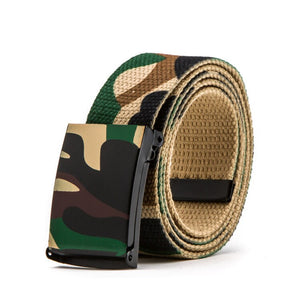 Men's Canvas Buckle Closure Camouflage Pattern Military Belts