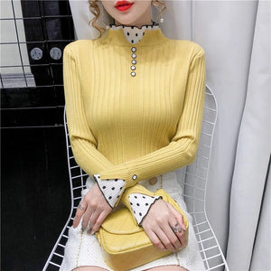Women's Polyester Turtleneck Full Sleeve Casual Pullover Sweaters