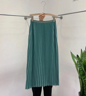 Women's Acetate High Waist Pleated Pattern Casual Wear Skirts