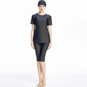Women's Arabian Polyester Short Sleeves Modest Swimwear Dress