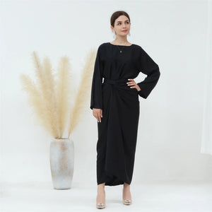 Women's Arabian O-Neck Polyester Full Sleeve Casual Wear Abaya