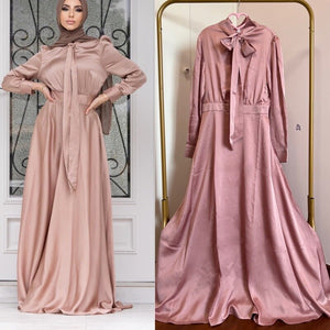 Women's Arabian O-Neck Polyester Full Sleeves Casual Wear Abayas