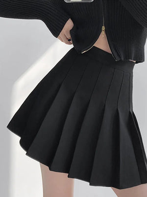 Women's Polyester High Waisted Pleated Pattern Casual Wear Skirt