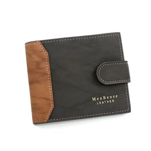 Men's PU Leather Card Holder Hasp Closure Elegant Bifold Wallets