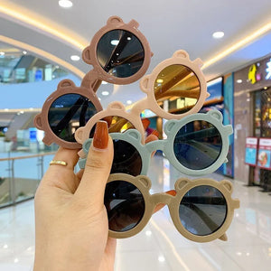 Kid's Plastic Frame Polycarbonate Lens Round Shaped Sunglasses