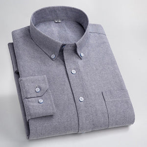 Men's 100% Cotton Turn-Down Collar Single Breasted Formal Shirt