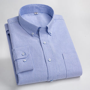Men's 100% Cotton Turn-Down Collar Single Breasted Formal Shirt