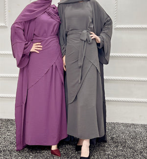 Women's Arabian Polyester Full Sleeves Solid Pattern Casual Abaya