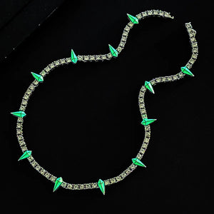 Women's 100% Zinc Alloy Link Chain Rhinestone Trendy Necklace