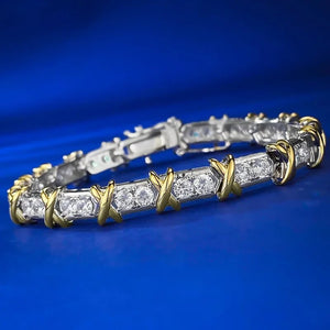 Women's 100% 925 Sterling Silver Moissanite Classic Wedding Bracelets