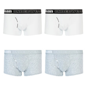 Men's Spandex 4Pcs Breathable Solid Underpants Boxer Shorts